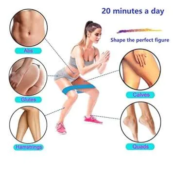 Resistance Bands, 5 Pcs Exercise Bands for Legs Glutes Arms, Skin-Friendly Resistance Fitness Exercise Loop Bands for Gym Home Yoga Pilates with Carry Bag and Instruction Guide