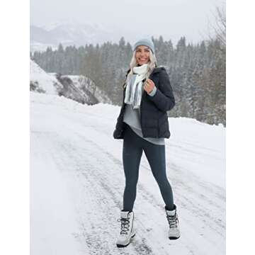 CRZ YOGA Thermal Fleece Lined Leggings Women 25'' - High Waisted Winter Workout Hiking Pants with Pockets Warm Running Tights