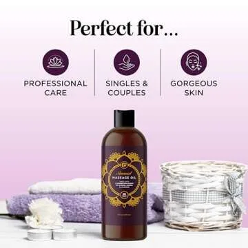 Aromatherapy Sensual Massage Oil for Couples - Relaxing Full Body Massage Oil for Date Night with Sw...