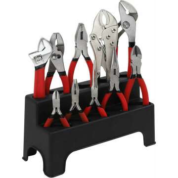 KING Pliers and Wrench Set with Rack - 10 Pieces