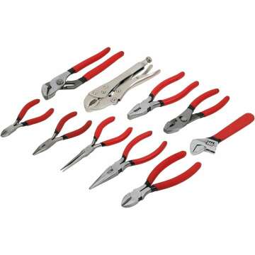 KING Pliers and Wrench Set with Rack - 10 Pieces
