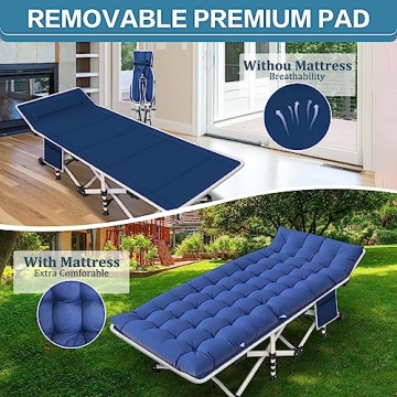 NESDCC Comfortable 2 Pack Camping Cot with Mattress for All Ages