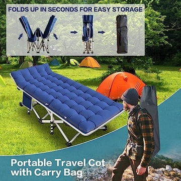 NESDCC Comfortable 2 Pack Camping Cot with Mattress for All Ages