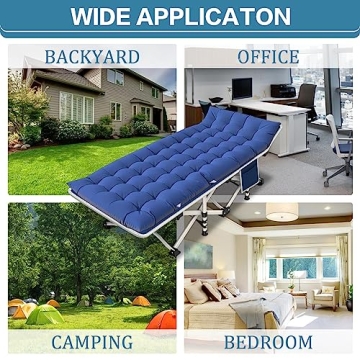 NESDCC Comfortable 2 Pack Camping Cot with Mattress for All Ages