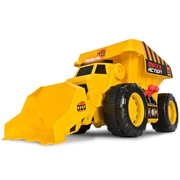 Maxx Action 19'’ 2-N-1 Dig Rig – Excavator and Dump Truck Toy with Joystick Control for Toddlers...