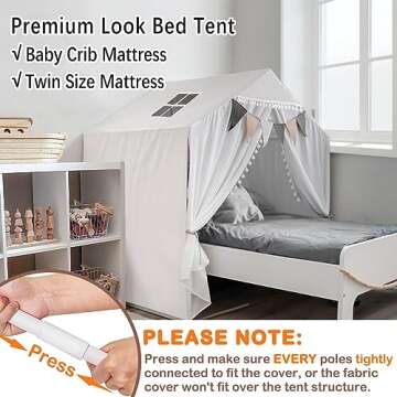 Large Kids Tent with Pompom - Indoor & Outdoor Fun