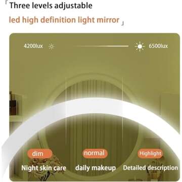 MONGMON Dressing Table,Makeup Table with Drawers, Vanity Desk with Mirror and led Lights,3 Lighting Mode,Makeup Vanity Desk,Multifunctional Makeup Writing Desk for Bedroom (White)