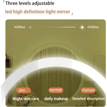 MONGMON Dressing Table,Makeup Table with Drawers, Vanity Desk with Mirror and led Lights,3 Lighting Mode,Makeup Vanity Desk,Multifunctional Makeup Writing Desk for Bedroom (White)