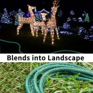 HUANCHAIN Indoor Outdoor Green Extension Cord 25 ft Waterproof, 16/3 Gauge Flexible Cold-Resistant Appliance Extension Cord Outside, 13A 1625W 16AWG SJTW, 3 Prong Heavy Duty Electric Cable, ETL