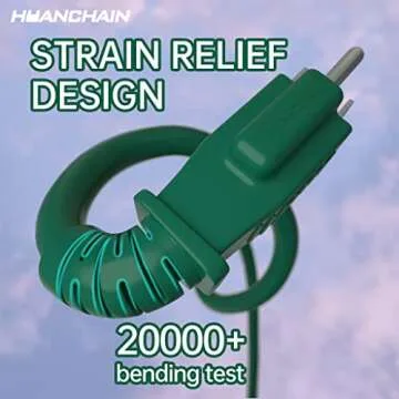 HUANCHAIN Indoor Outdoor Green Extension Cord 25 ft Waterproof, 16/3 Gauge Flexible Cold-Resistant Appliance Extension Cord Outside, 13A 1625W 16AWG SJTW, 3 Prong Heavy Duty Electric Cable, ETL