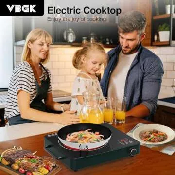 VBGK Electric Cooktop | 1800W Portable Induction Stove with Timer and Knob Control