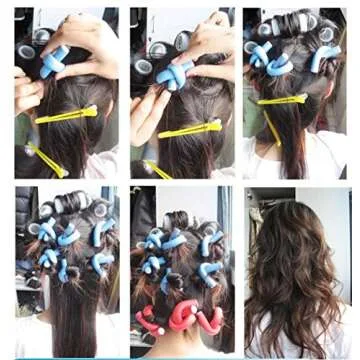 Pinkiou Hair Curlers Rollers Flexi Rods 42 Pack Twist-flex Rods 7 Sizes Flex Rods for Hair with Bag Flexi Hair Roller Set Hair Foam Curler