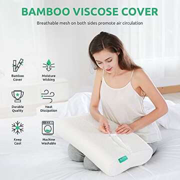 UTTU Cervical Pillow for Neck Strain Relief, Memory Foam Neck Pillow for Sleeping, Contour Cooling Pillow for Side Sleeper, Adjustable Orthopedic Sandwich Pillow, King(27.6"×15.7"×4.7"/3.9")