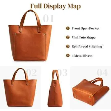 Stylish S-ZONE Mini Leather Crossbody Tote Bag for All