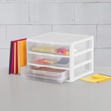 Sterilite Stackable Plastic Storage Drawer Set for Organizing
