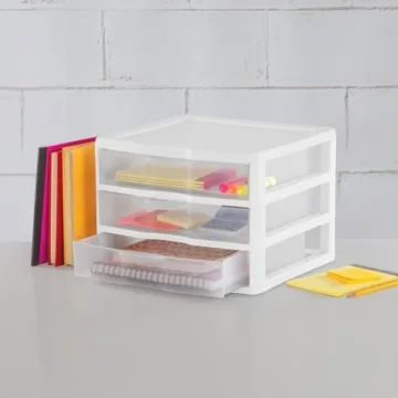 Sterilite Stackable Plastic Storage Drawer Set for Organizing