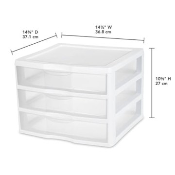 Sterilite Stackable Plastic Storage Drawer Set for Organizing