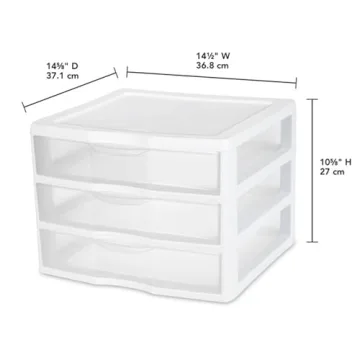 Sterilite Stackable Plastic Storage Drawer Set for Organizing