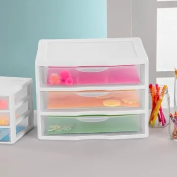 Sterilite Stackable Plastic Storage Drawer Set for Organizing