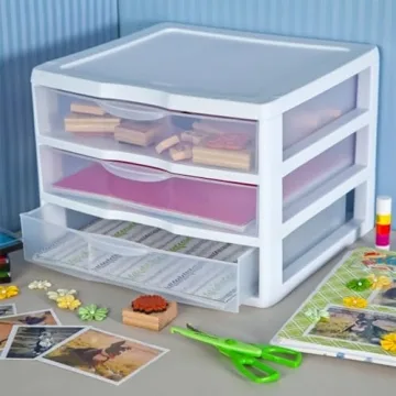 Sterilite Stackable Plastic Storage Drawer Set for Organizing