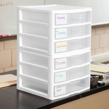 Sterilite Stackable Plastic Storage Drawer Set for Organizing
