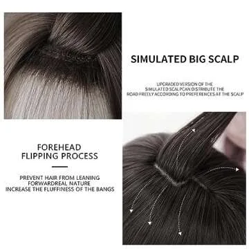 URCGTSA Long Straight Black Hair Wig With Bangs Synthetic Soft Layer Wig For Women Party Cosplay Supply Wig (22inch Dark brown)