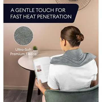 GENIANI Microwavable Heating Pad for Neck and Shoulders with Herbal Aromatherapy - Calming Weighted Cordless Neck Wrap - Heat Pad for Pain Relief and Spasm - Hot and Cold Compress (Space Gray)