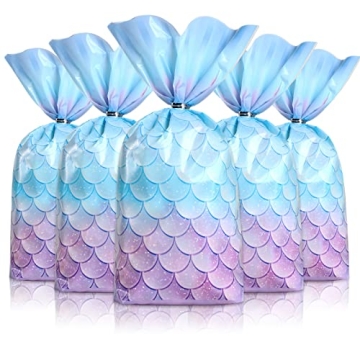 Frienda 100 Pcs Mermaid Party Favors Bags - Stylish Goodie Bags for All Celebrations