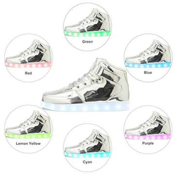 APTESOL Kids LED Light Up Shoes High Top Cool USB Rechargeable Flashing Sneakers for Halloween Xmas ...
