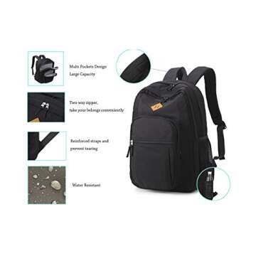 Versatile Water Resistant Backpack for College Students