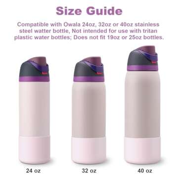 YOUCOX Silicone Boot for Owala Water Bottle 24 oz 32 oz 40 oz, 2PCS Anti-Slip Protective Sleeve for ...