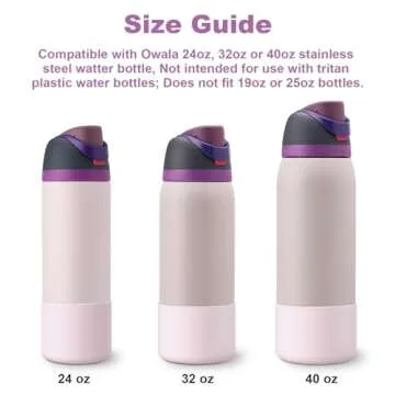 YOUCOX Silicone Boot for Owala Water Bottle 24 oz 32 oz 40 oz, 2PCS Anti-Slip Protective Sleeve for ...