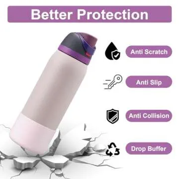 YOUCOX Silicone Boot for Owala Water Bottle 24 oz 32 oz 40 oz, 2PCS Anti-Slip Protective Sleeve for FreeSip/Twist/Flip Water Bottles, BPA Free, Dishwasher Safe, Bottom Bumper Cover Cup Accessories