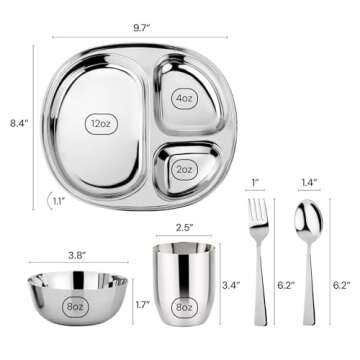 Ahimsa Kids Stainless Steel Dinnerware Set - 5 Pieces