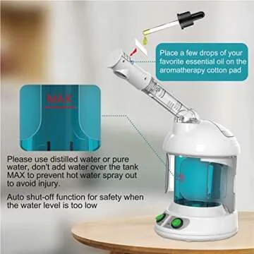 KINLITO Facial Steamer Portable Ionic Ozone with Adjustable Arm