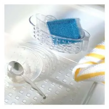 mDesign Plastic Suction Shower Caddy Storage Basket - Soap and Sponge Holder for Bathroom Organization of Body Wash, Loofahs, Razors, Small Shampoo and Conditioner Bottles, Bath Bombs - 3 Pack - Clear