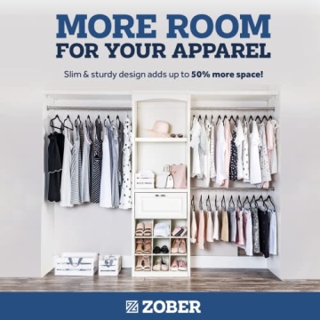 Zober Velvet Hangers 30 Pack for Coats and Dresses - Non Slip