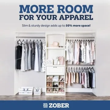 Zober Velvet Hangers 30 Pack for Coats and Dresses - Non Slip