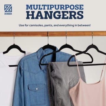 Zober Velvet Hangers 30 Pack for Coats and Dresses - Non Slip