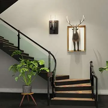 Tipace Black Hardwired Wall Sconces Set of 2,Modern Bathroom Vanity Sconces Wall Lighting with Clear Glass Shade,Farmhouse Wall Mount Lights for Mirror Bedroom Living Room Hallway Kitchen