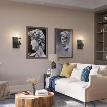 Tipace Black Hardwired Wall Sconces Set of 2,Modern Bathroom Vanity Sconces Wall Lighting with Clear Glass Shade,Farmhouse Wall Mount Lights for Mirror Bedroom Living Room Hallway Kitchen