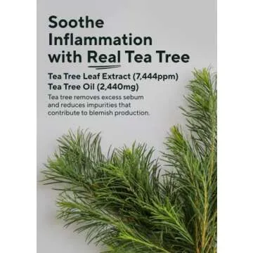 AROMATICA Tea Tree Balancing Foaming Cleanser 6.35oz / 180g, Vegan Double Cleanser Face Wash For Oily Skin, EWG Verified