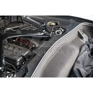 Replacement For 2020-Present Corvette C8 Coupe Models | GM Factory Style CARBON FIBER Tape-On Engine Bay Trim Panel Full Appearance Accent Cover