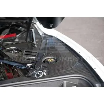Replacement For 2020-Present Corvette C8 Coupe Models | GM Factory Style CARBON FIBER Tape-On Engine Bay Trim Panel Full Appearance Accent Cover