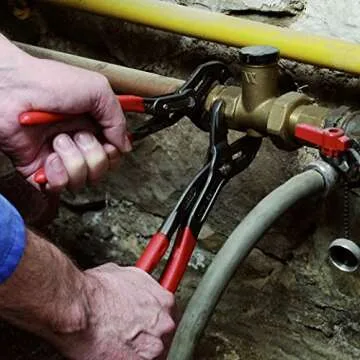 KNIPEX Tools - 2 Piece Cobra Pliers Set (87 01 180 & 87 01 250) (003120V01US), Red