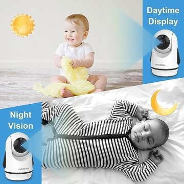 HelloBaby Video Baby Monitor with Split Screen and Cameras