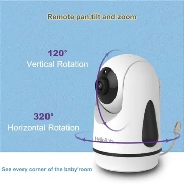 HelloBaby Video Baby Monitor with Split Screen and Cameras