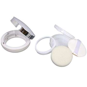 LASSUM 15g 0.5oz Empty Make-up Powder Container Air Cushion Puff Case BB Cream Box with Air Cushion Sponge Powder Puff and Mirror