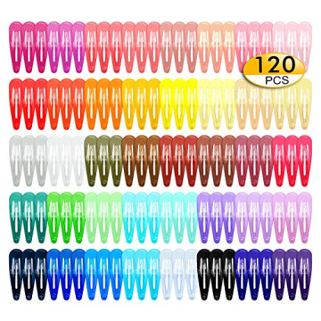 120 Pack Colorful Barrettes, 2 Inch Barrettes Metal Snap Hair Clips Candy Color Hair Accessories for...
