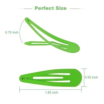 120 Colorful Metal Snap Hair Clips in 40 Colors